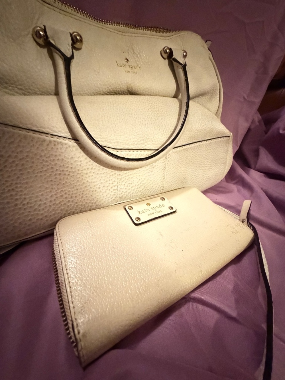 kate spade leather bag and wallet